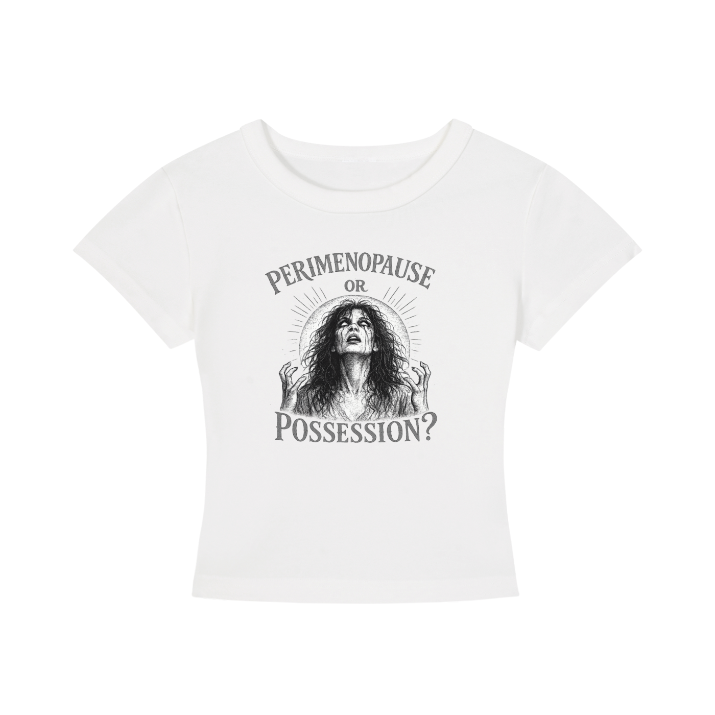 Perimenopause or Possession Cropped Tee