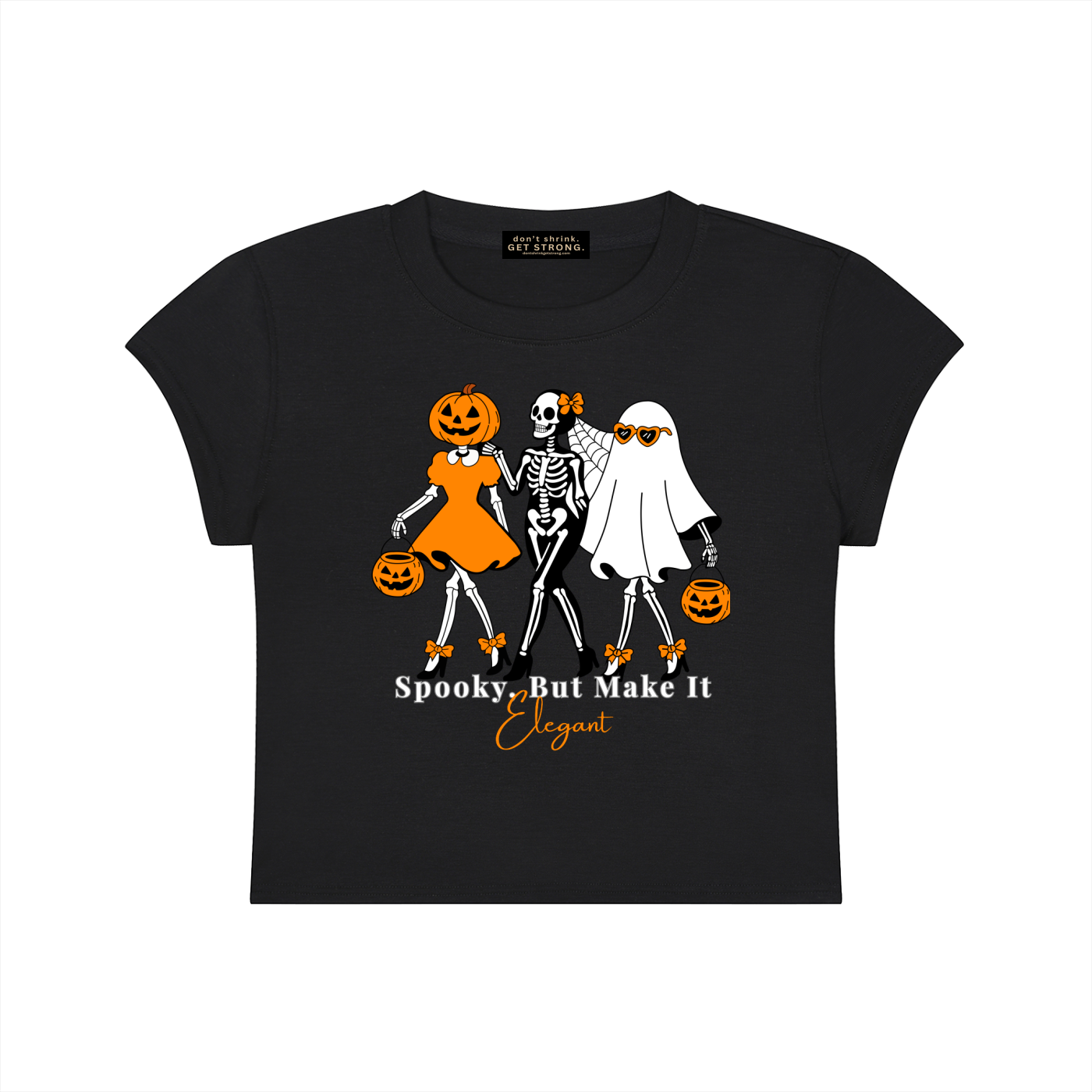 Spooky, But Make It Elegant Capped Sleeve Crop Tee