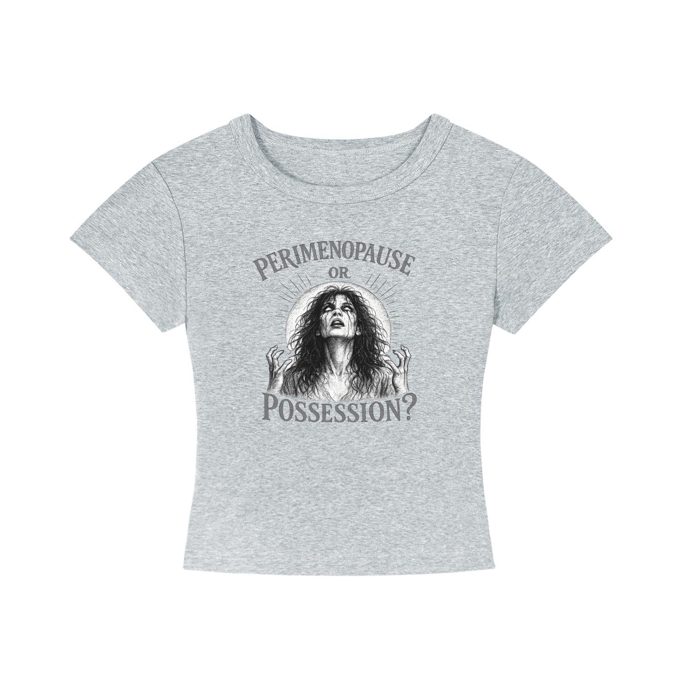 Perimenopause or Possession Cropped Tee