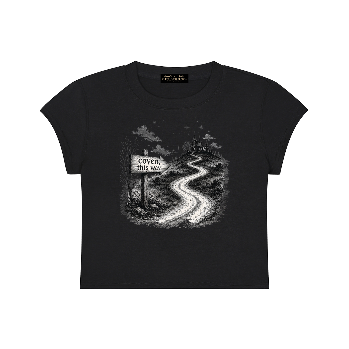 Coven This Way Capped Sleeve Crop Tee