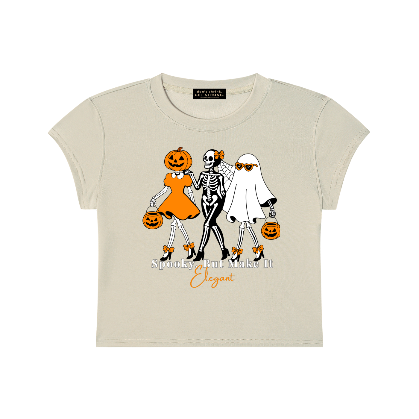 Spooky, But Make It Elegant Capped Sleeve Crop Tee