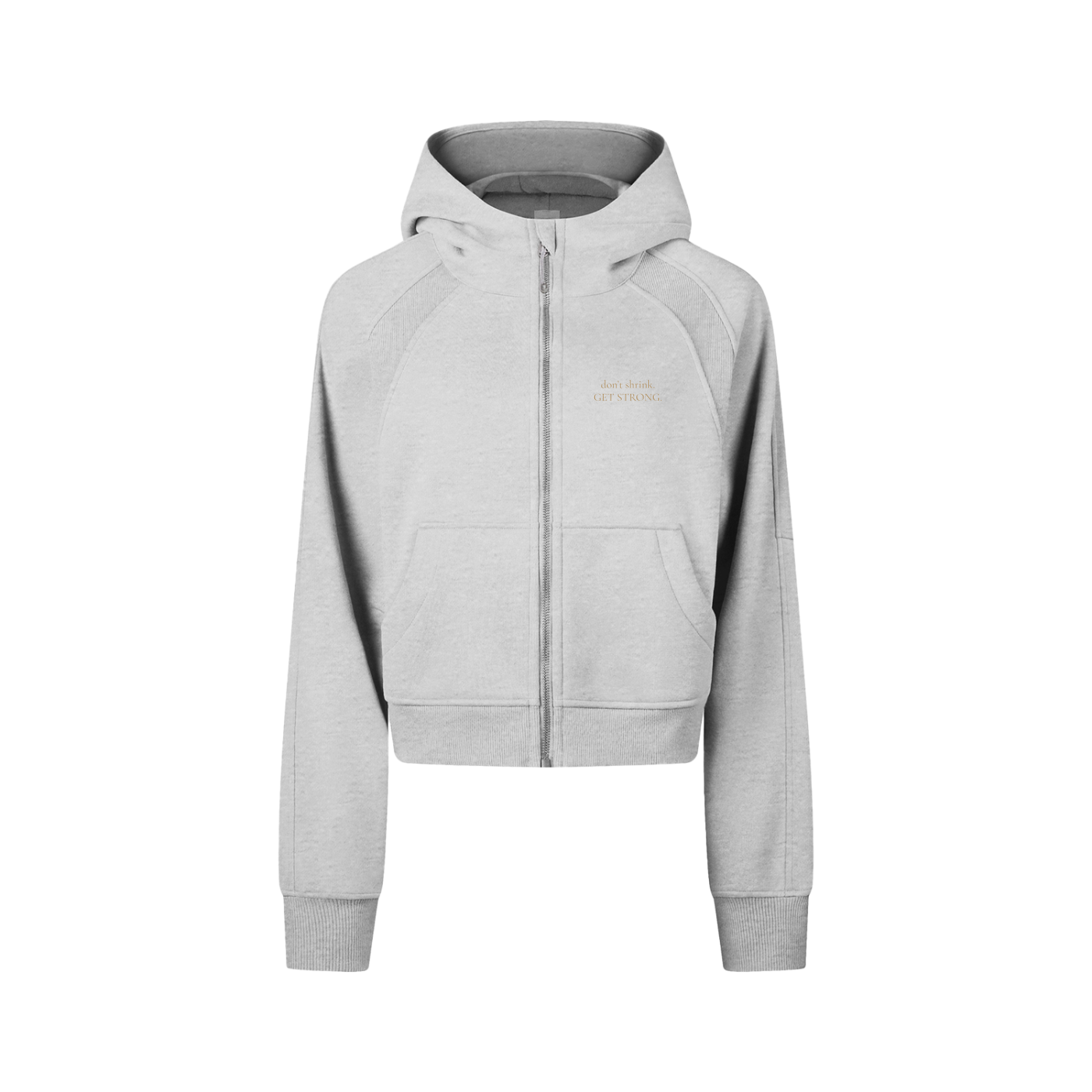 Don't Shrink. GET STRONG.™ – Cropped Zip Hoodie