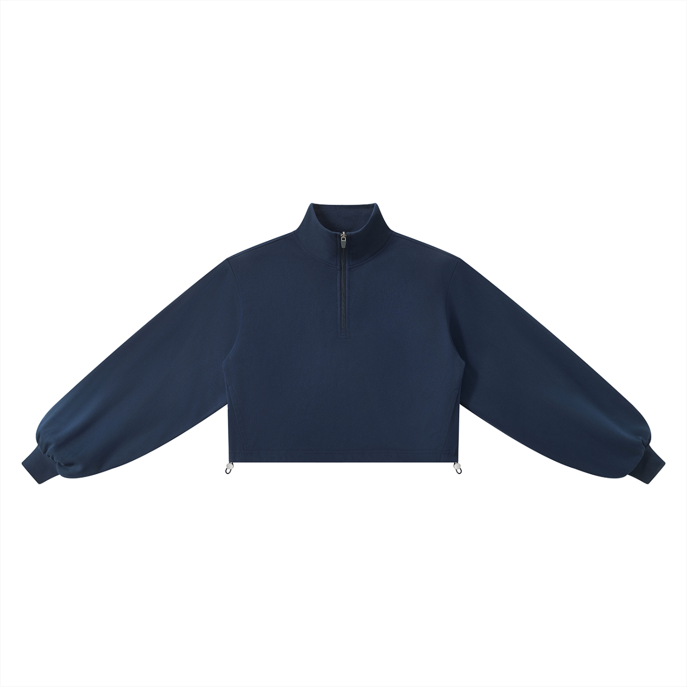 Mock Neck Cotton Blend Pull-Over