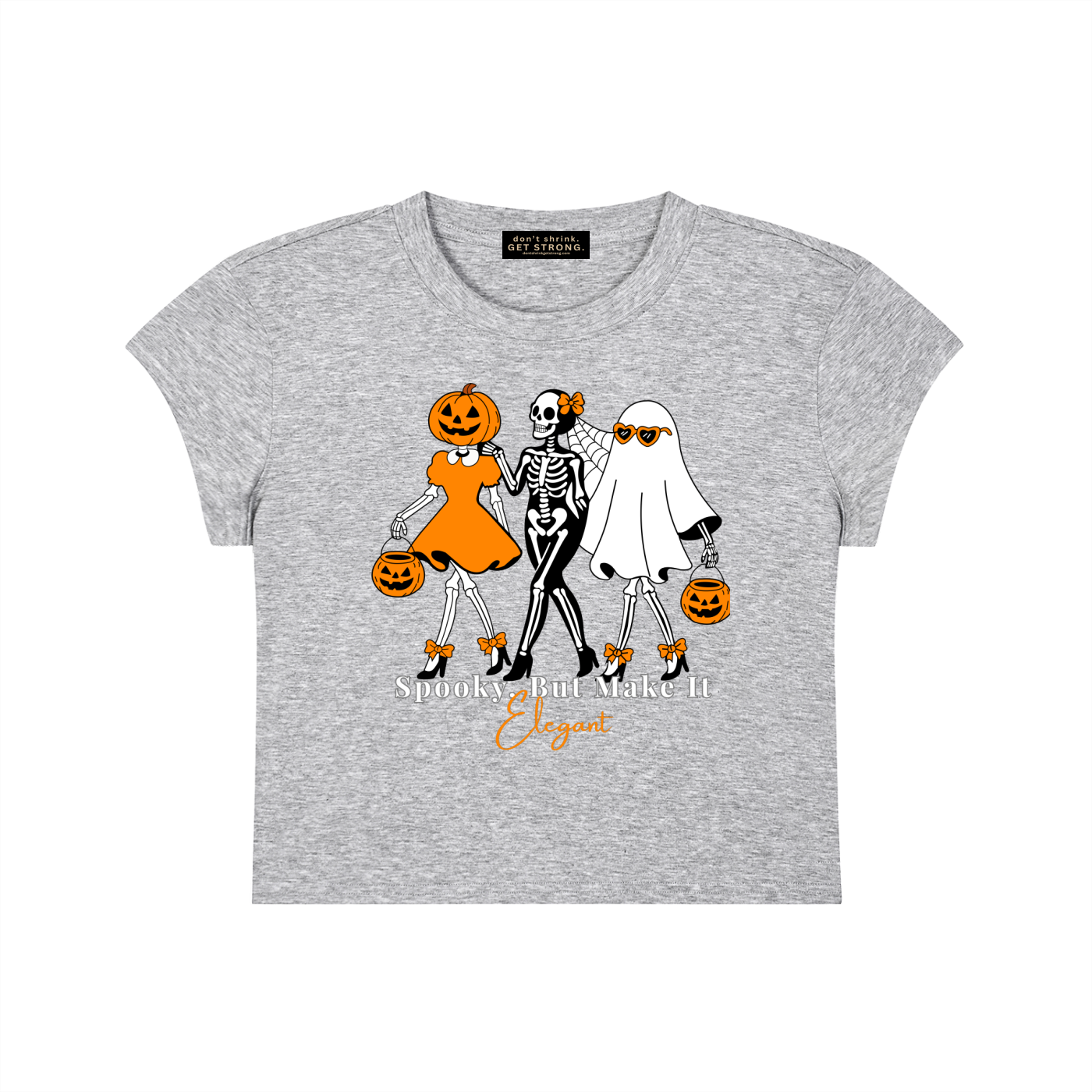 Spooky, But Make It Elegant Capped Sleeve Crop Tee
