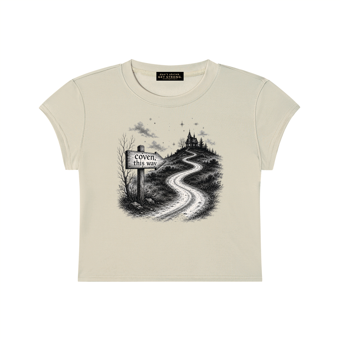 Coven This Way Capped Sleeve Crop Tee