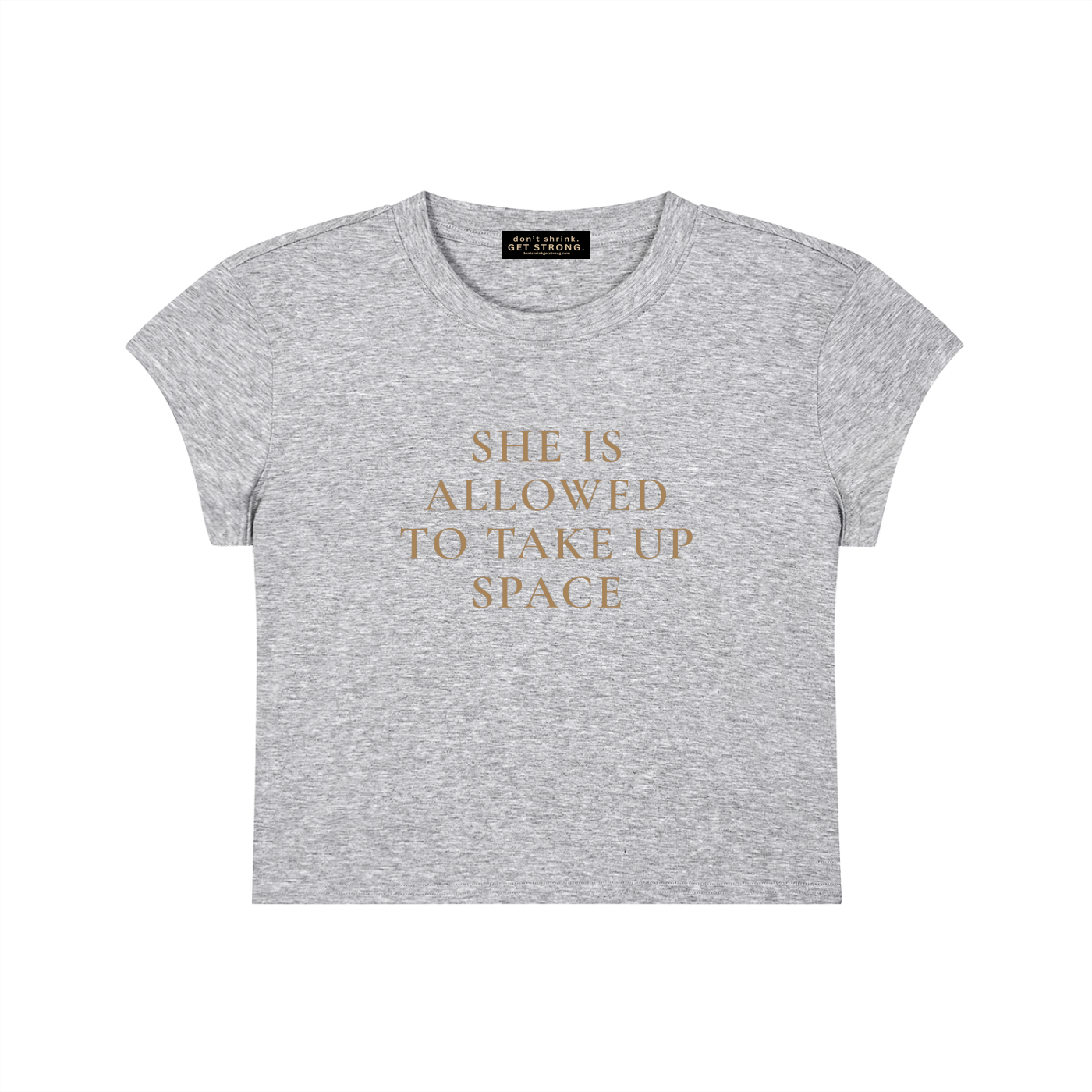 She Is Allowed To Take Up Space Capped Sleeve Crop Tee