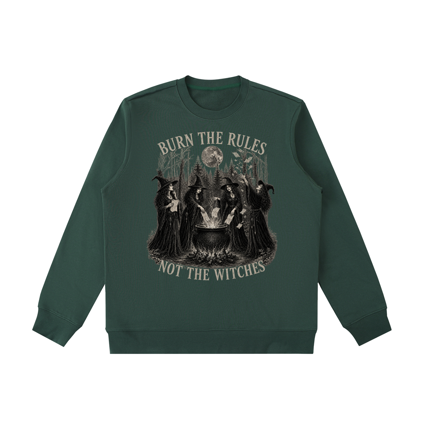 Burn The Rules Not The Witches Oversized Crewneck Sweatshirt