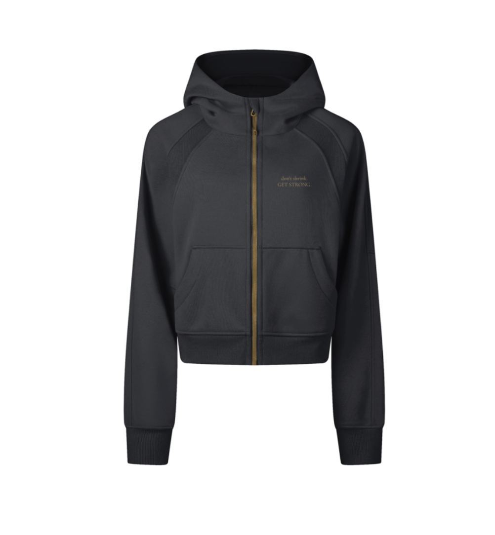Don't Shrink. GET STRONG.™ – Cropped Zip Hoodie