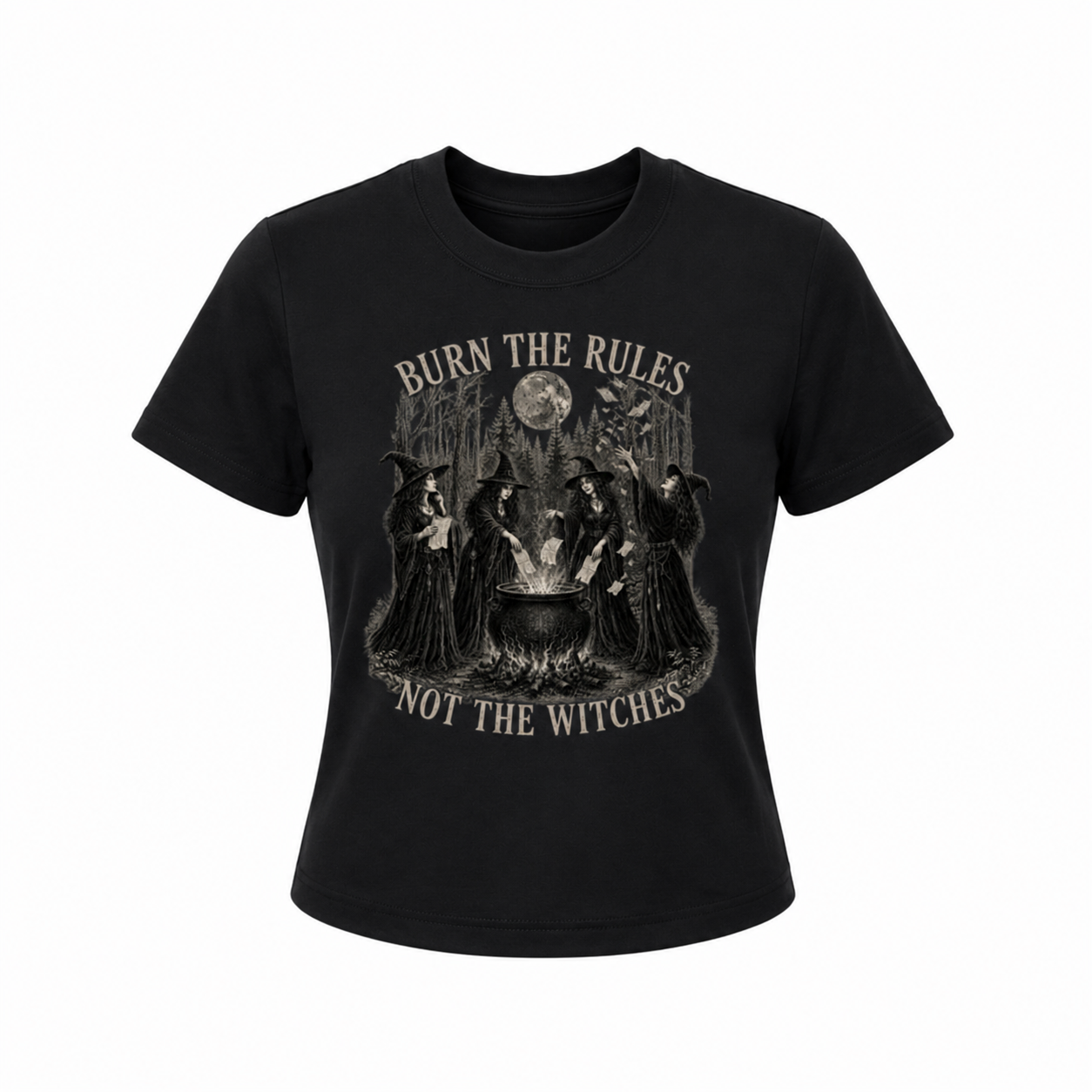 Burn The Rules Not The Witches Slim-Fit Tee