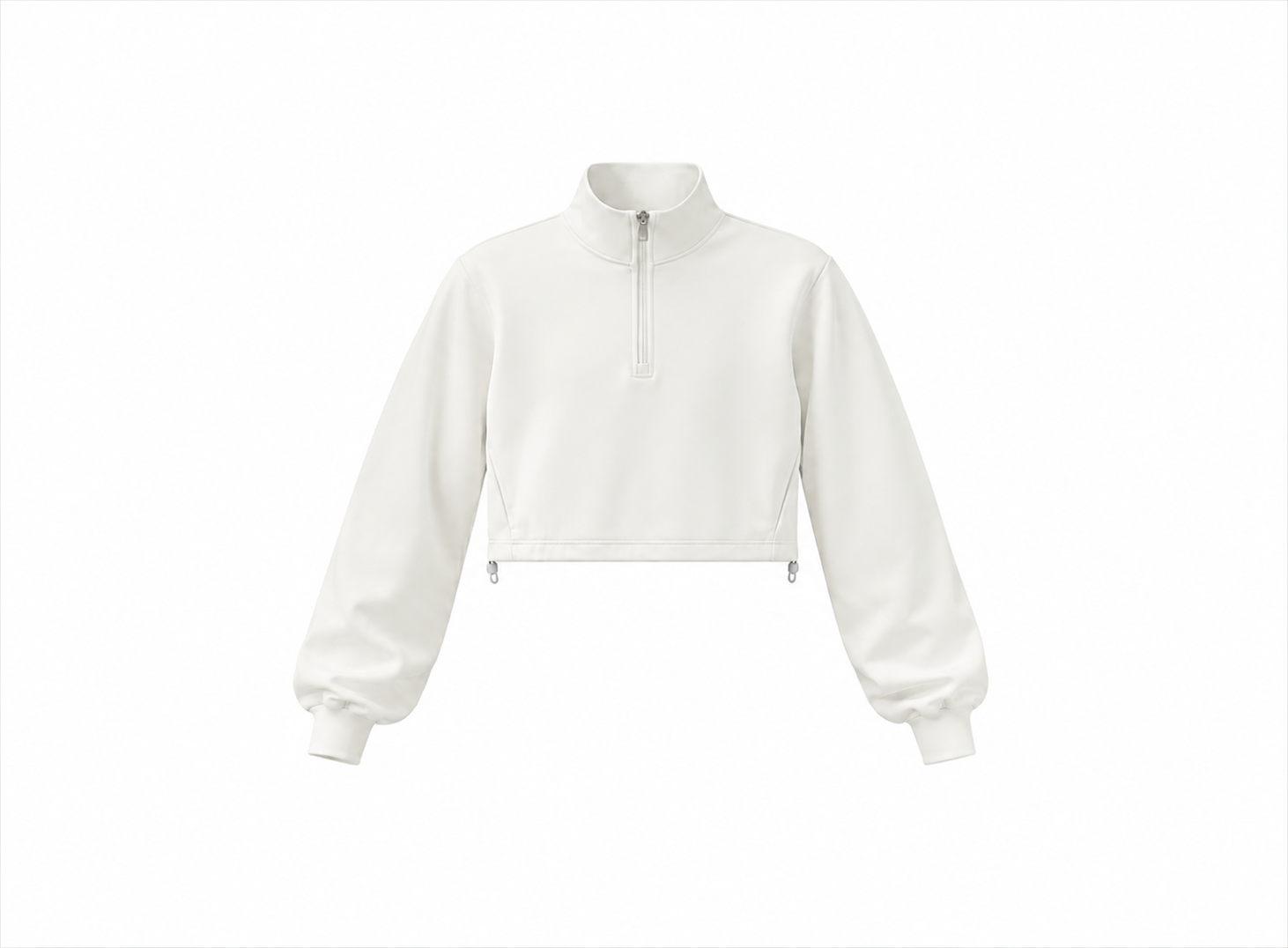 Mock Neck Cotton Blend Pull-Over