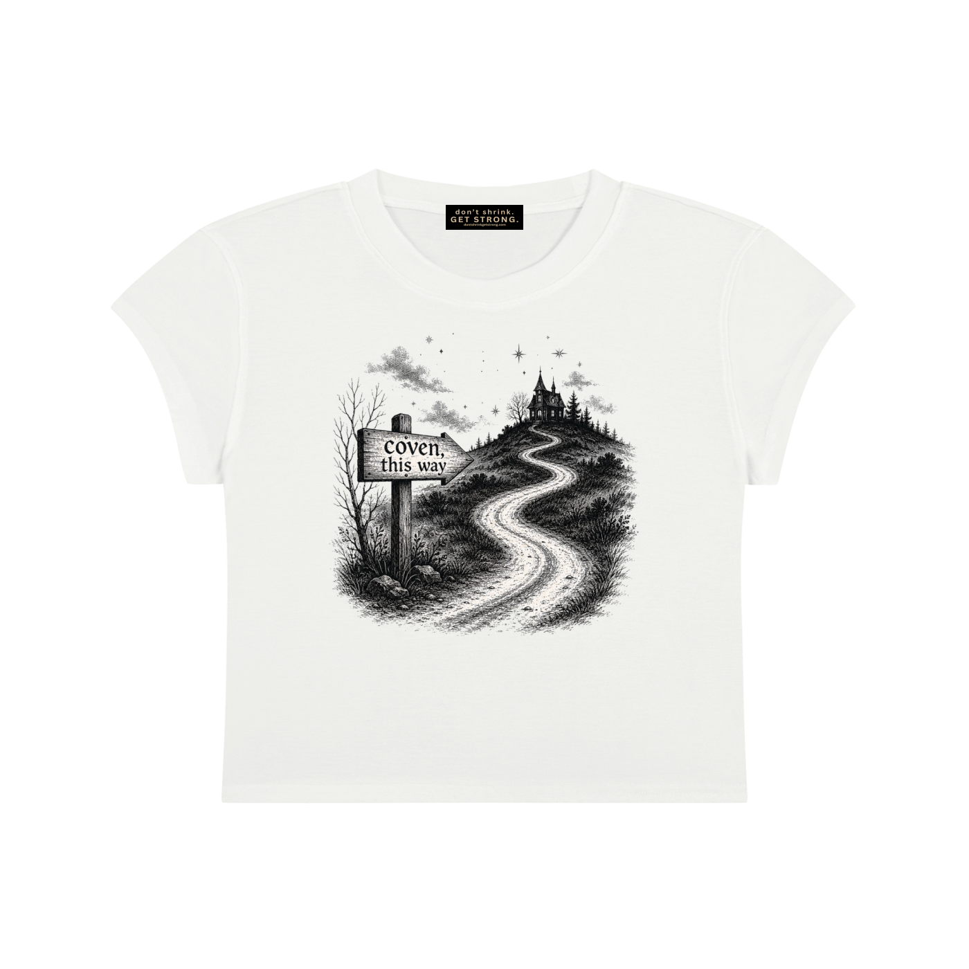 Coven This Way Capped Sleeve Crop Tee