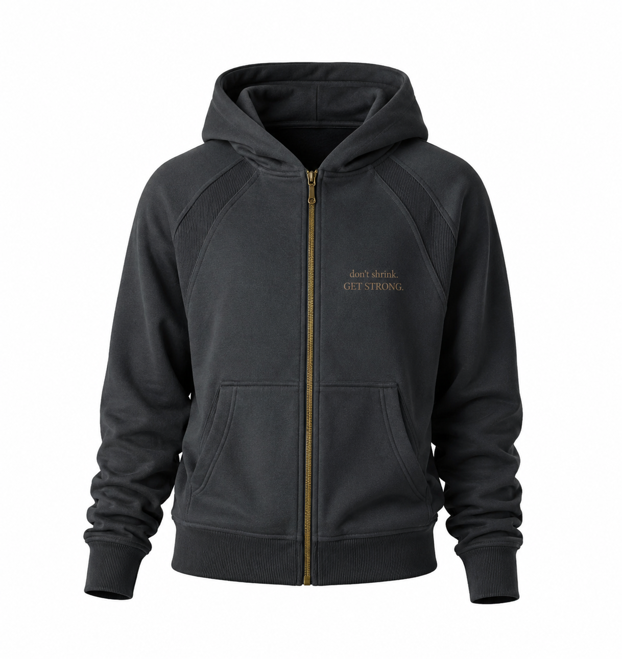 Don't Shrink. GET STRONG.™ – Cropped Zip Hoodie