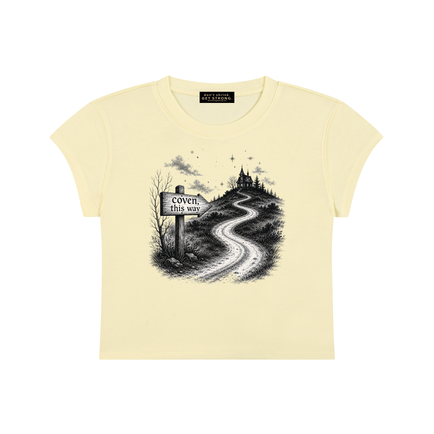 Coven This Way Capped Sleeve Crop Tee