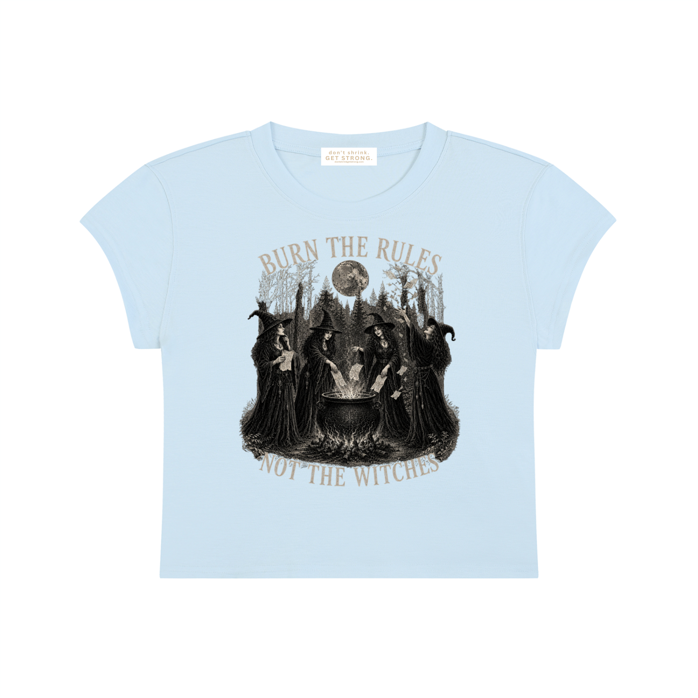 Burn The Rules Not The Witches Sleeve Crop Tee