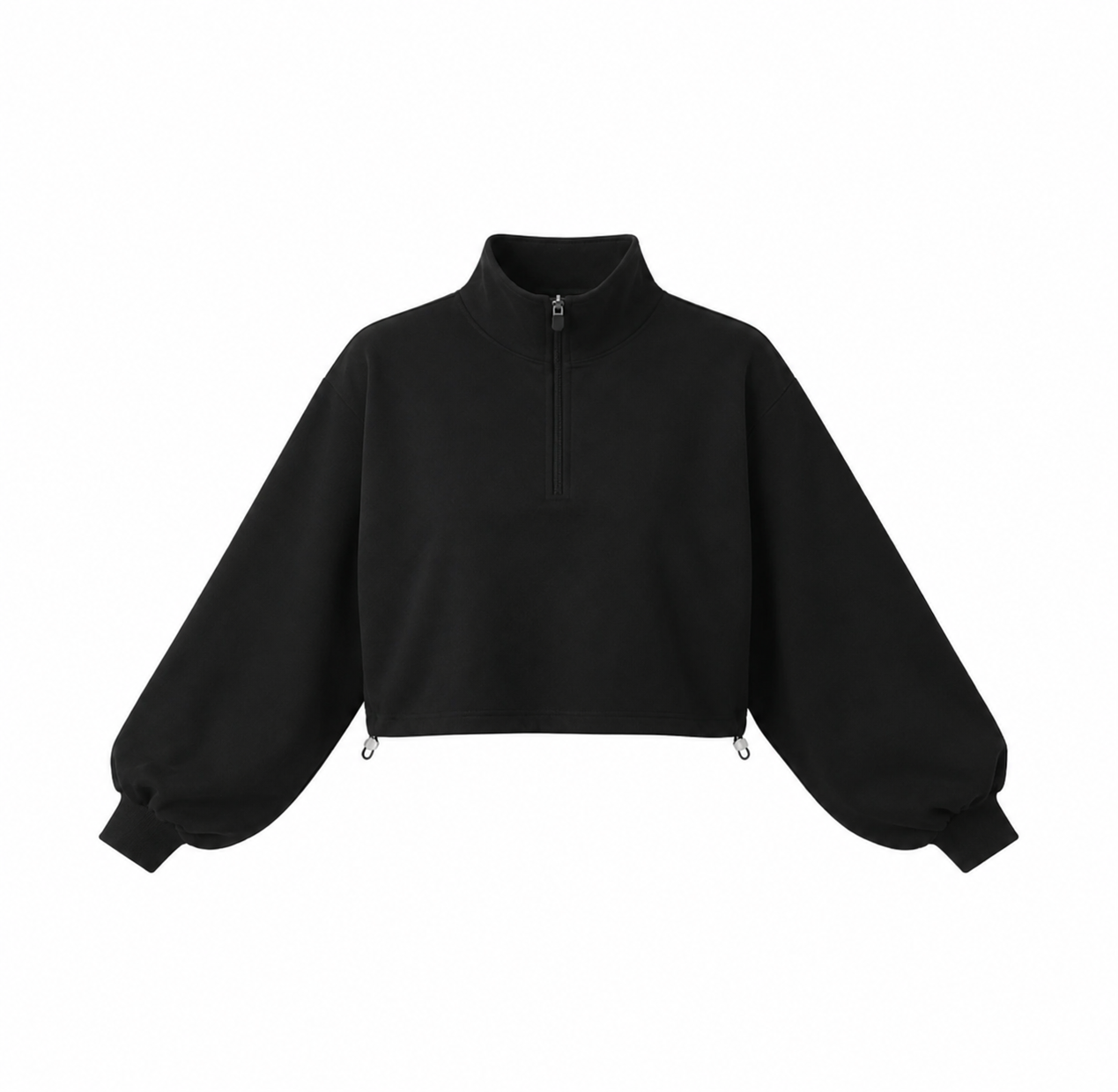 Mock Neck Cotton Blend Pull-Over