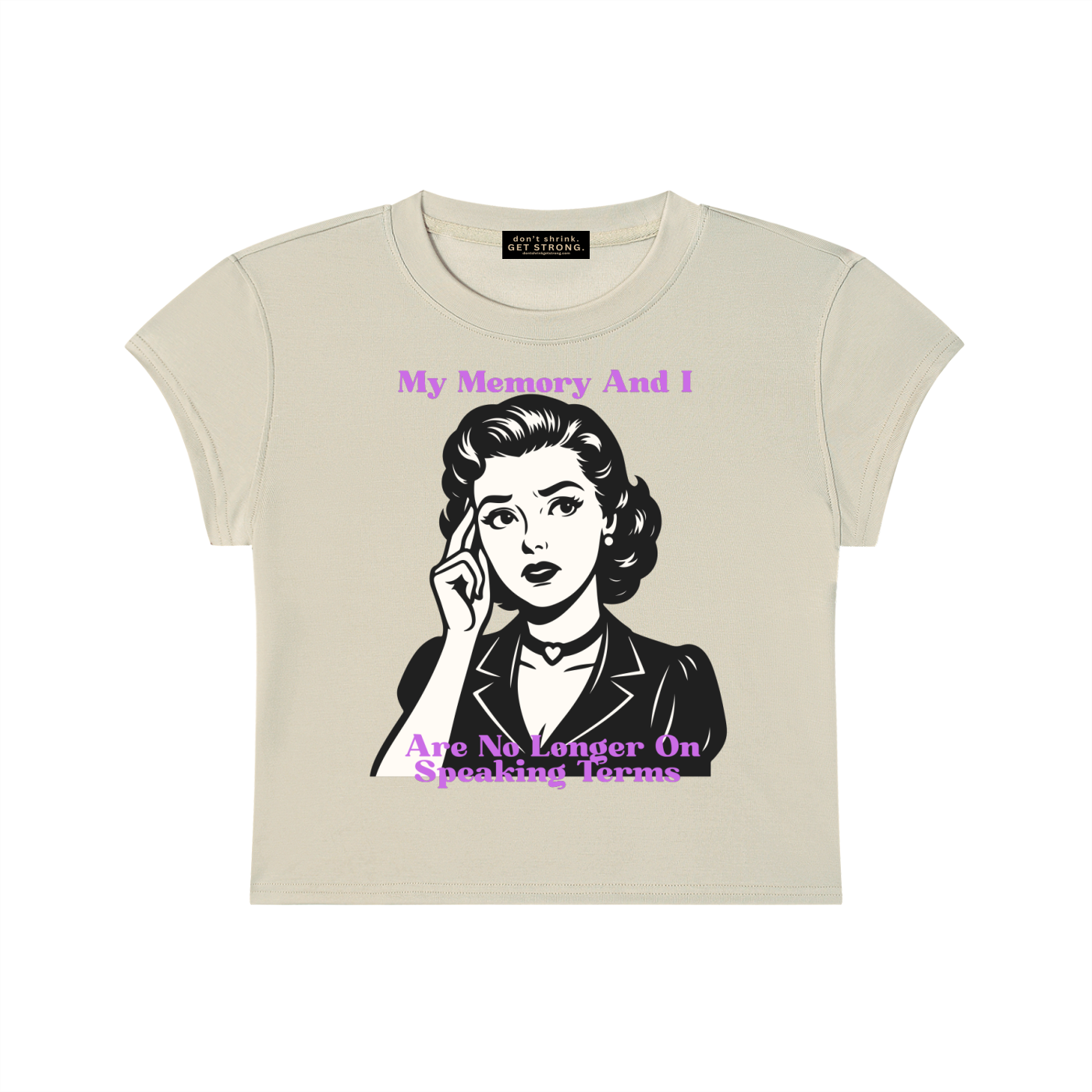 My Memory and I Are No Longer on Speaking Terms Capped Sleeve Crop Tee
