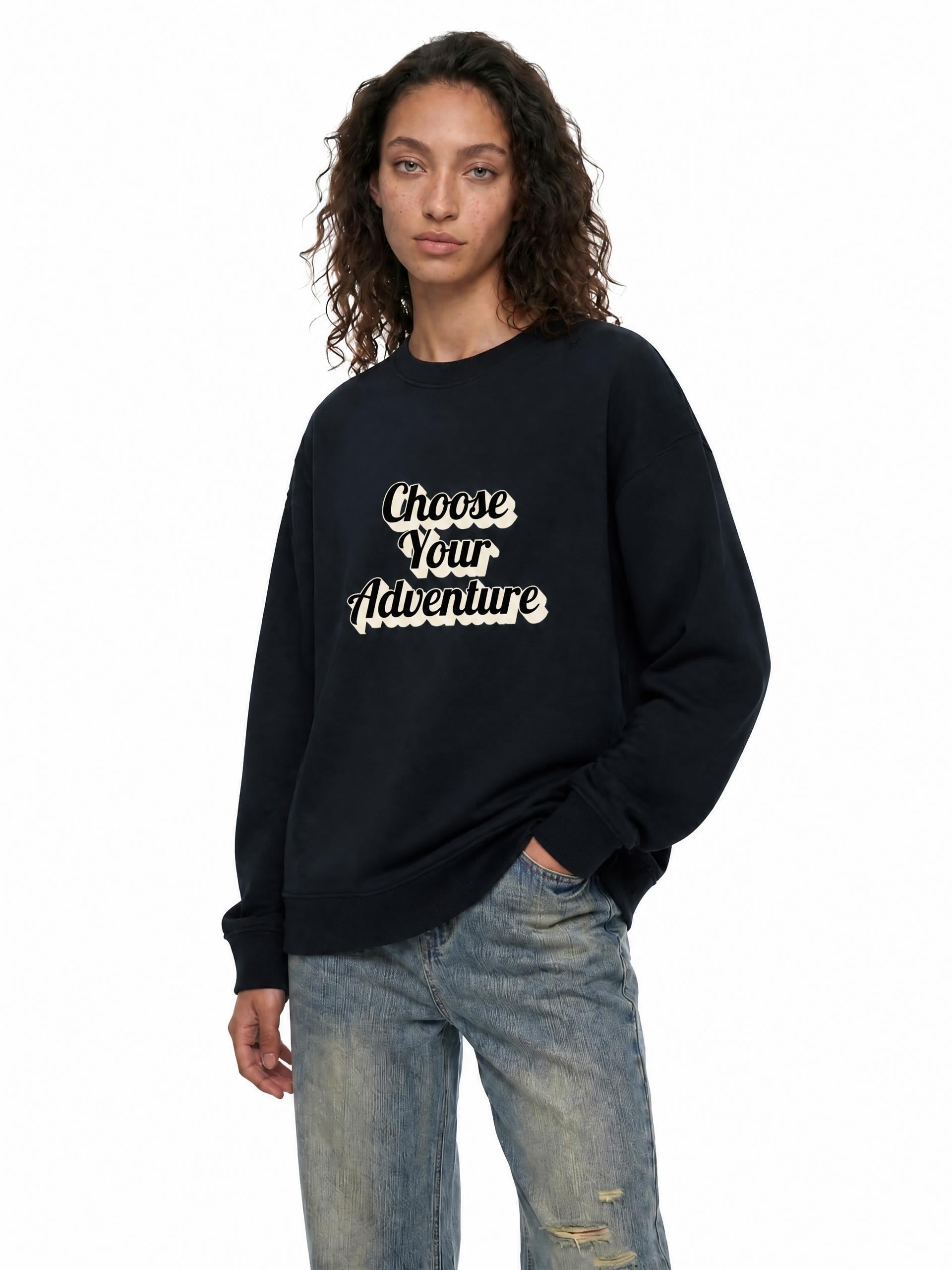 Choose Your Adventure Oversized Crewneck  Sweatshirt